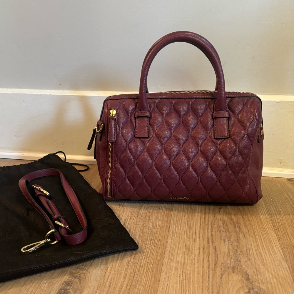 Vera Bradley Emma Quilted Leather Satchel